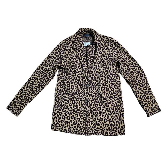 Women's ANN TAYLOR Animal Print Cardigan Sweater Small - Picture 1 of 5